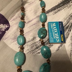 New Lucas Lamesh turquoise/tiger eye necklace